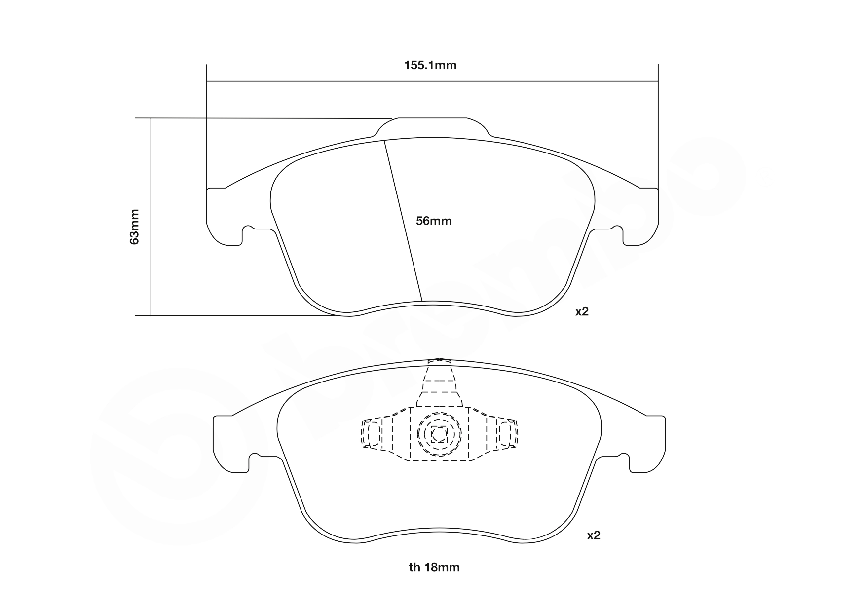 Kit de plaquettes de freins de haute performance BREMBO 07.D435.68