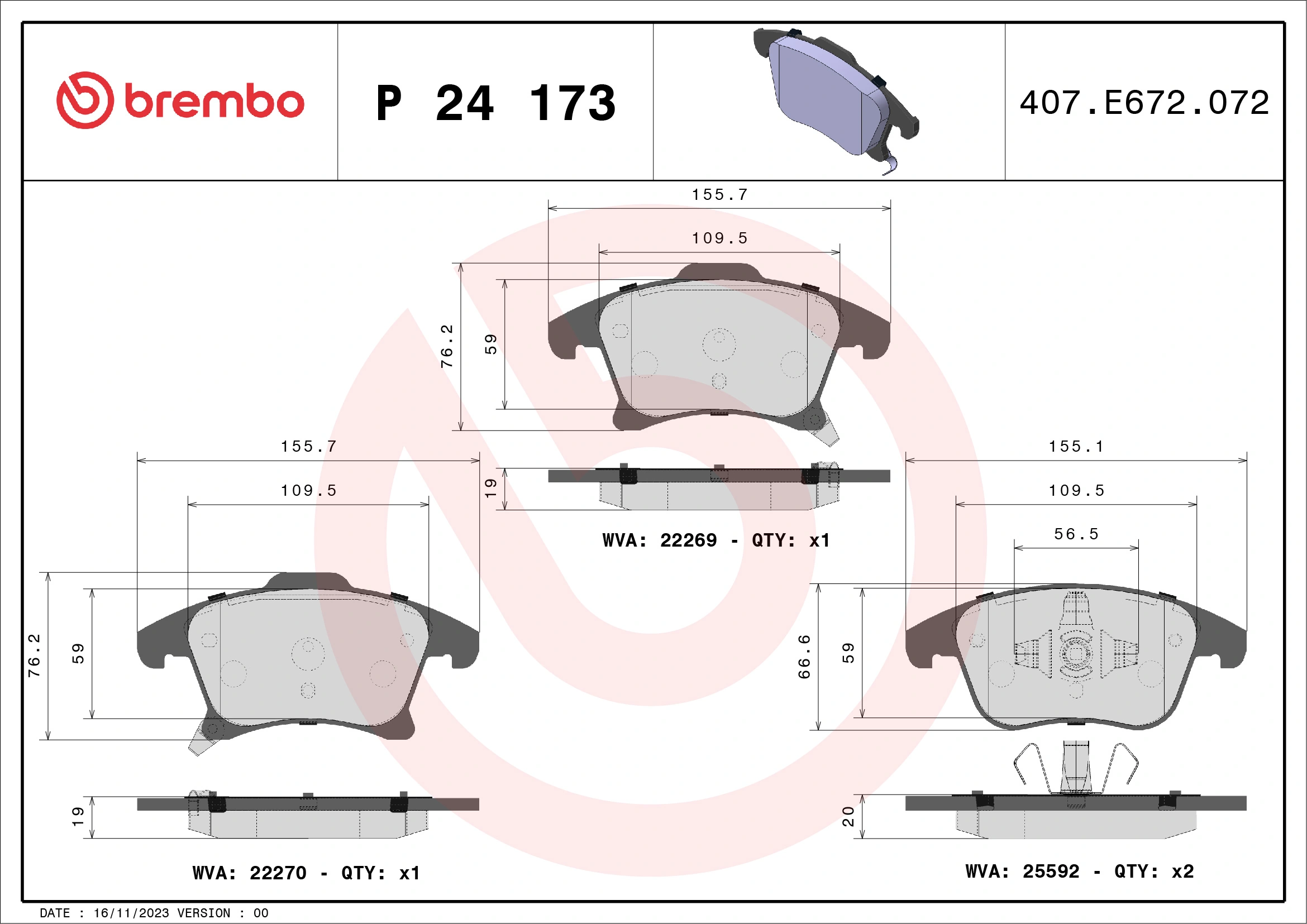 BREMBO P24173