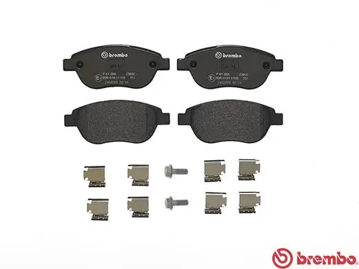 Kit de plaquettes de frein, frein à disque BREMBO P 61 068