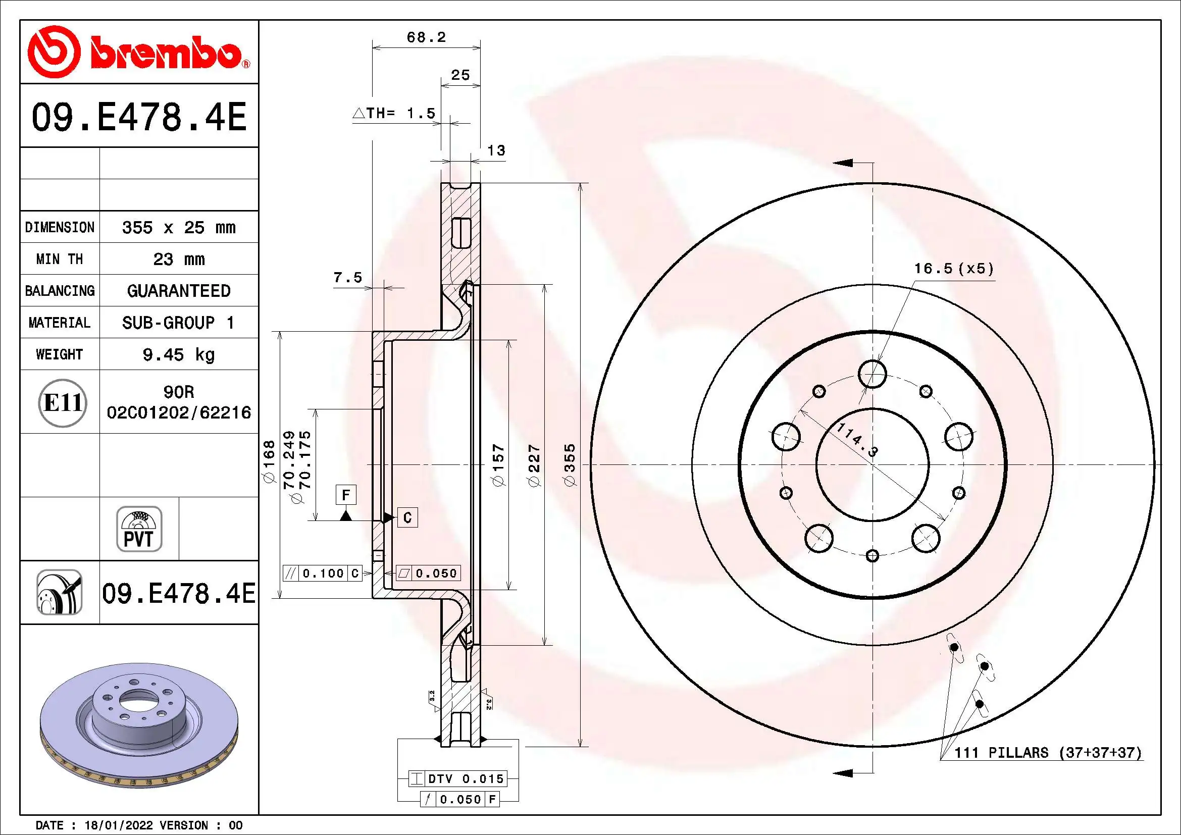 Kit de freins, frein à disques BREMBO KT 08 003