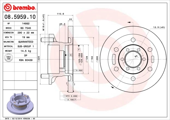 Disque de frein BREMBO 08.5959.10