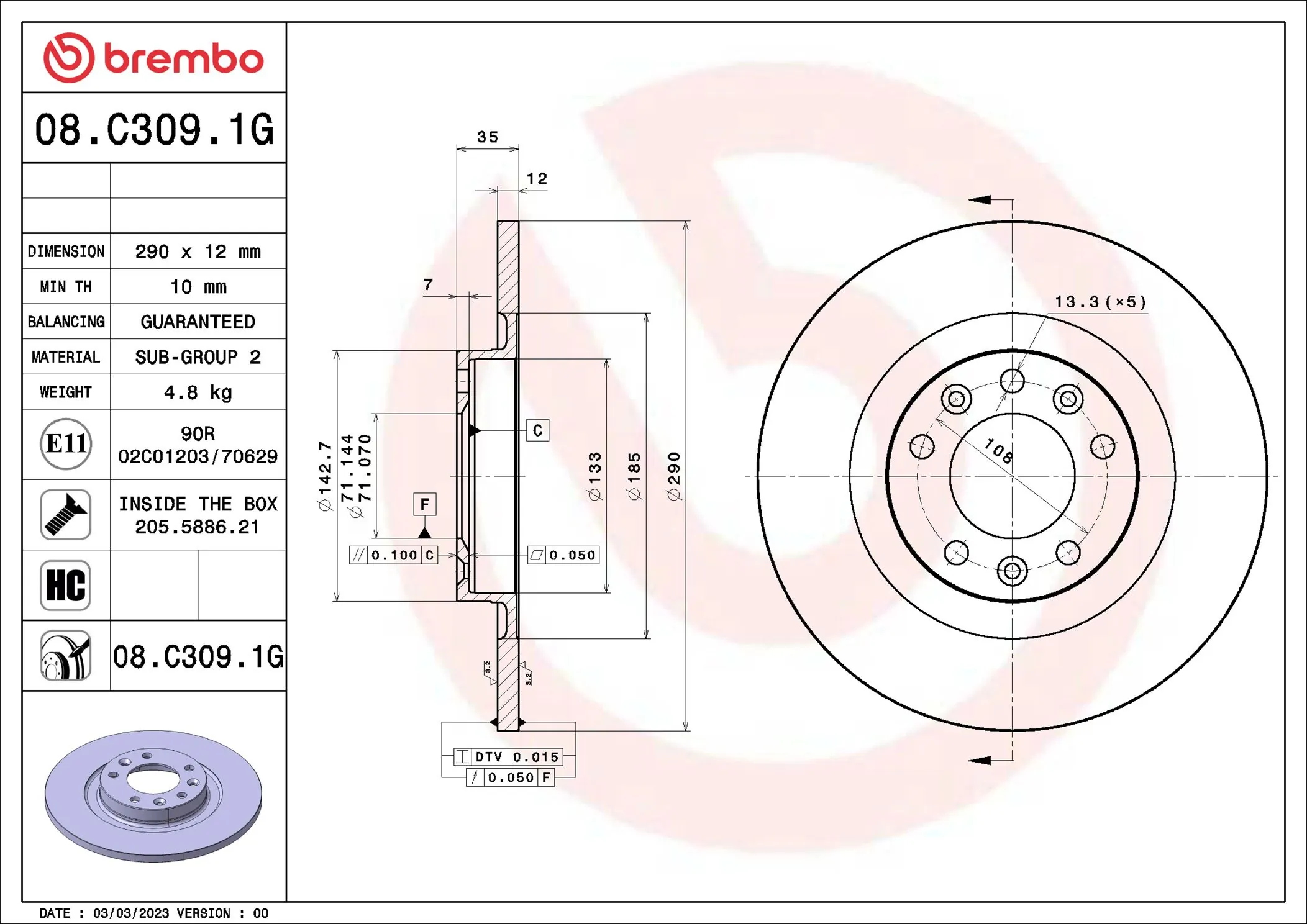 Kit de freins, frein à disques BREMBO KT 10 050