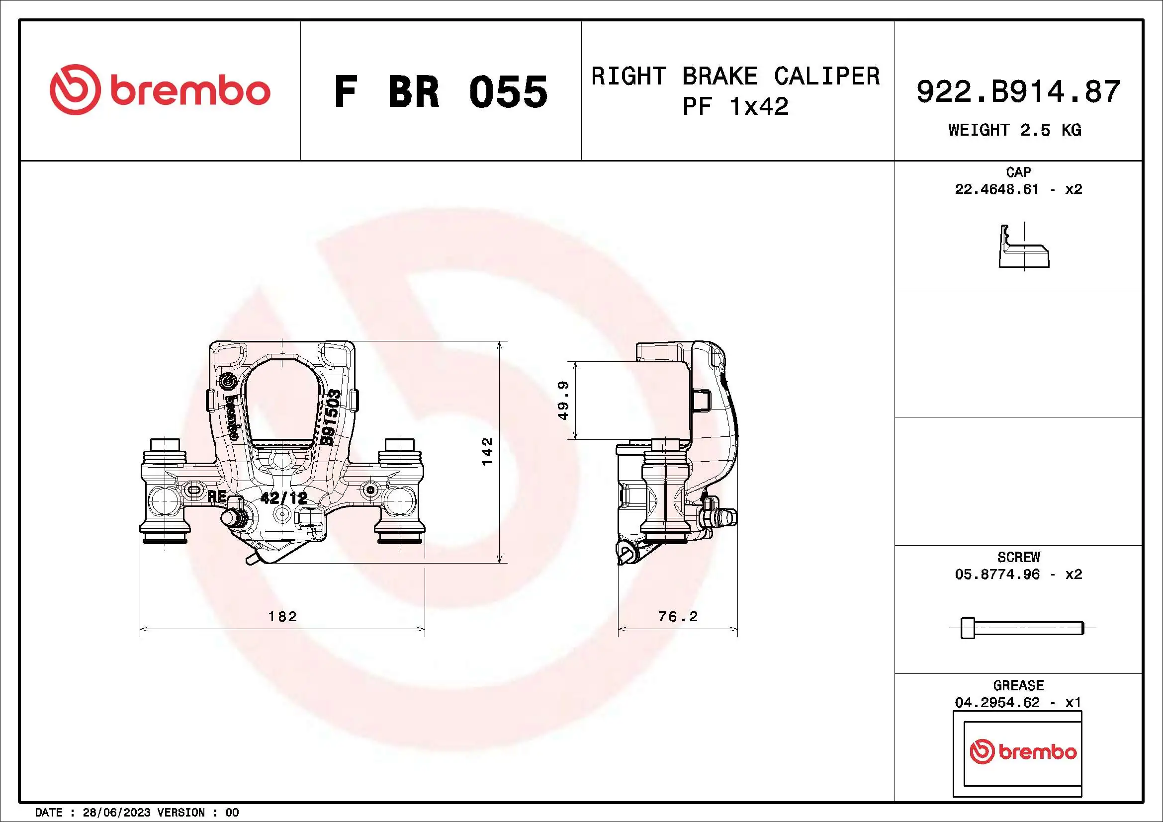 Étrier de frein BREMBO F BR 055
