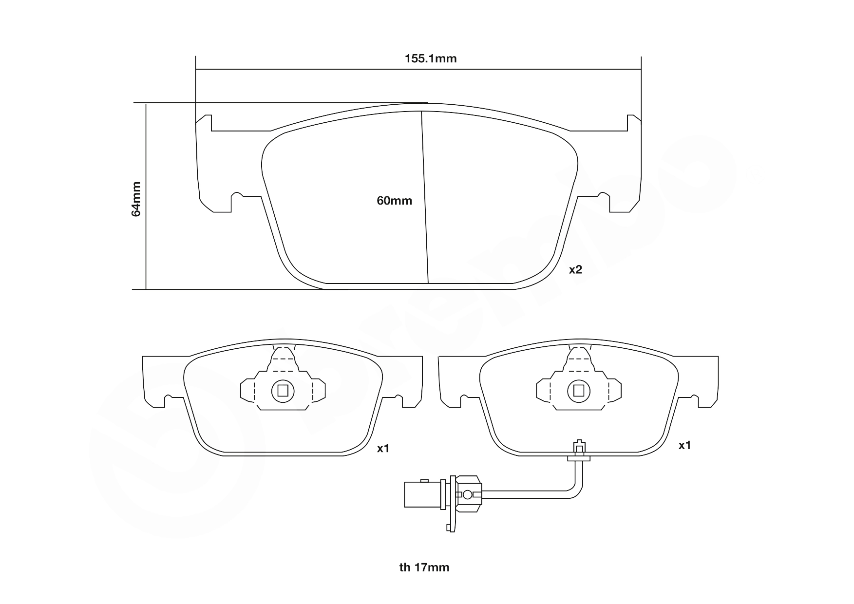 Kit de plaquettes de freins de haute performance BREMBO 07.D435.39