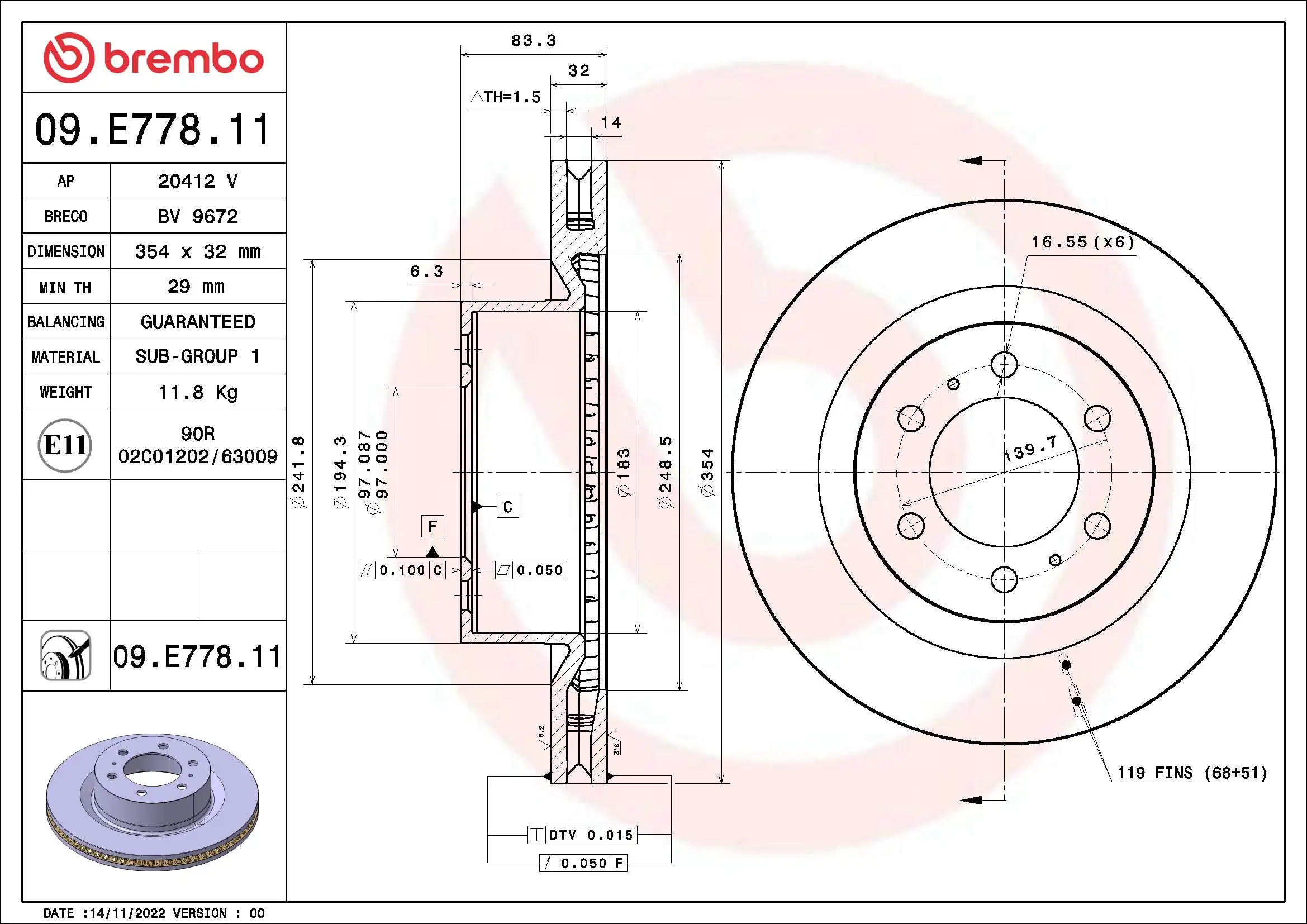 BREMBO 09.E778.11