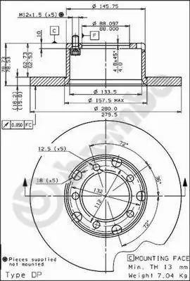 Disque de frein BREMBO 08.3959.20