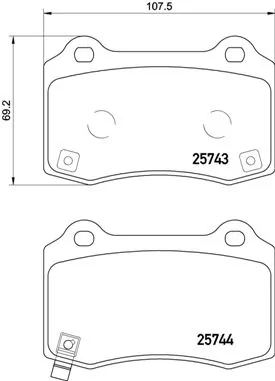 Kit de plaquettes de frein, frein à disque BREMBO P 30 074