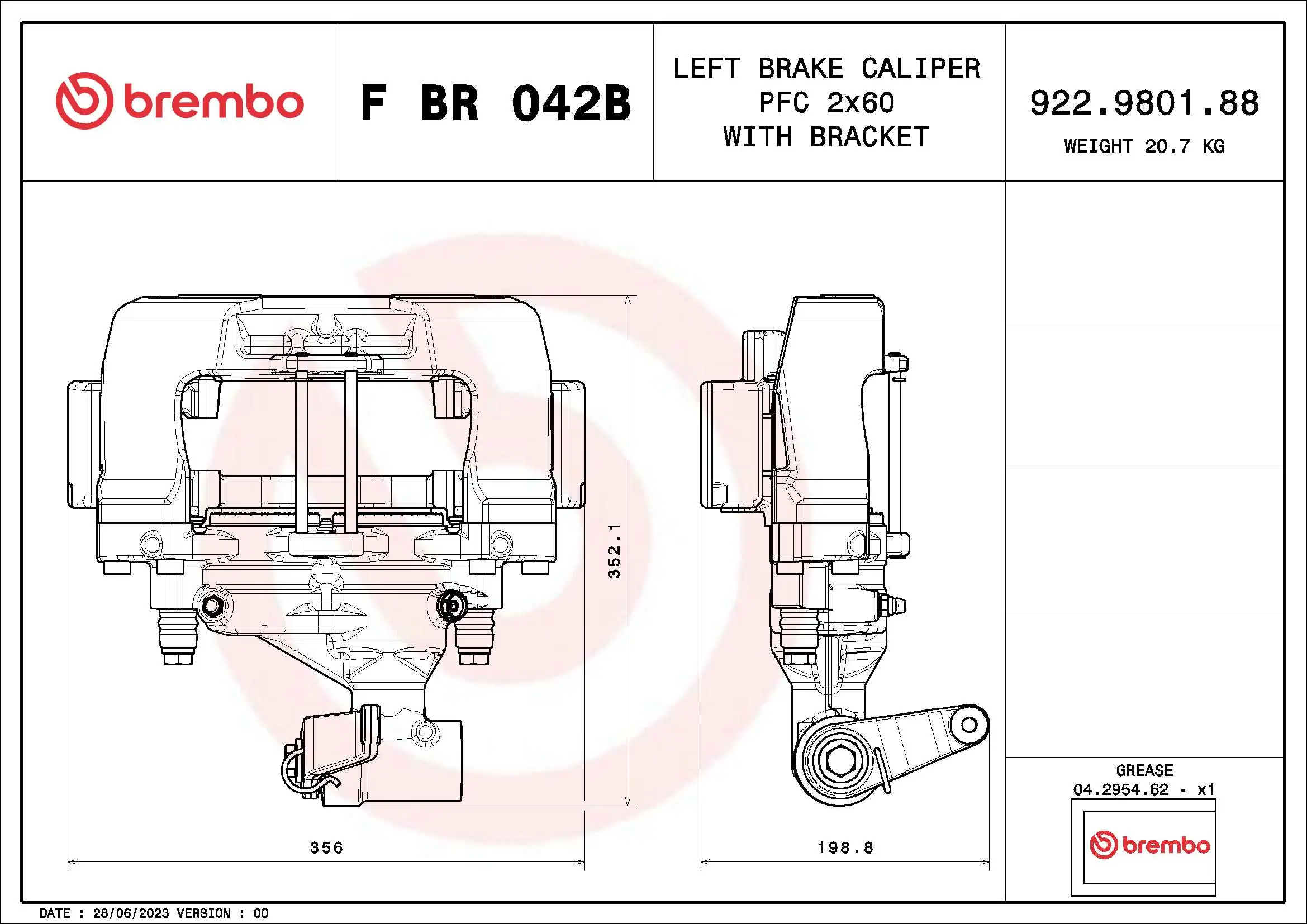 Étrier de frein BREMBO F BR 042B