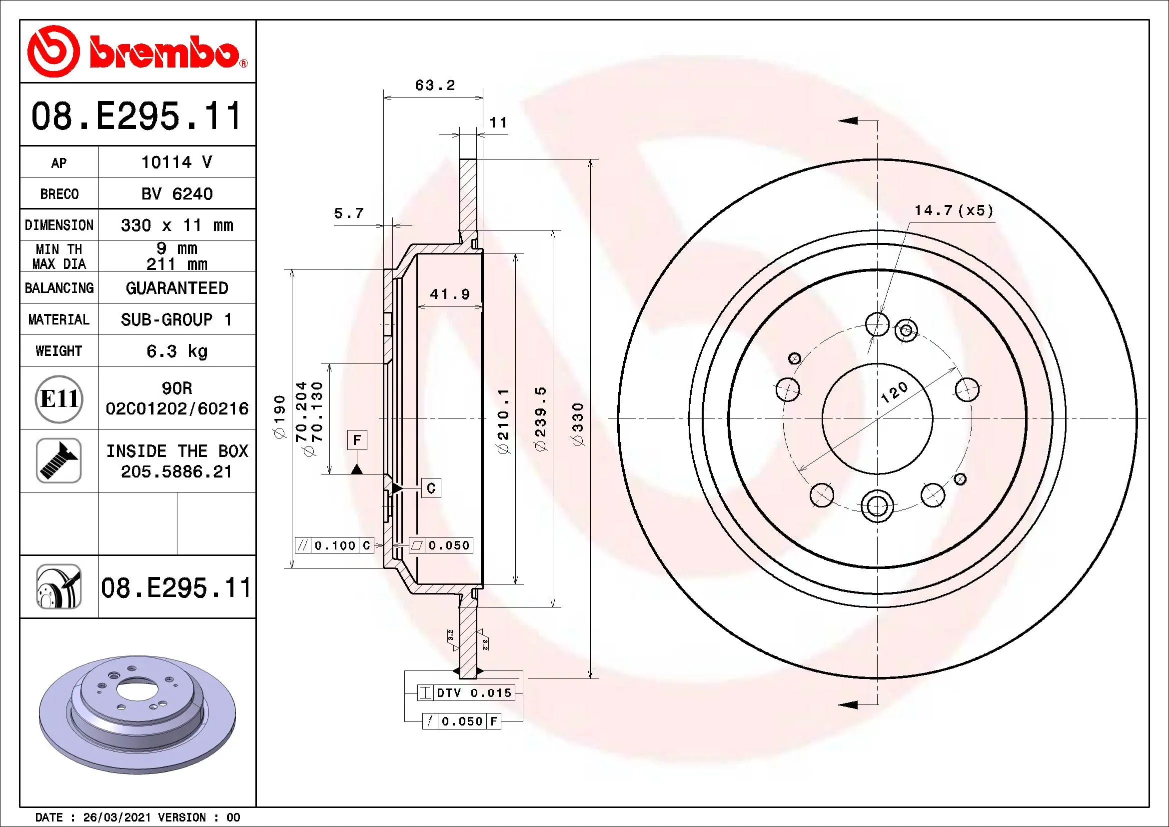 BREMBO 08.E295.11