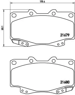 Kit de plaquettes de frein, frein à disque BREMBO P 83 069