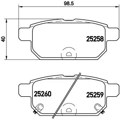 Kit de plaquettes de frein, frein à disque BREMBO P 79 029