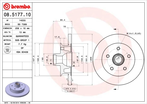 Disque de frein BREMBO 08.5177.10
