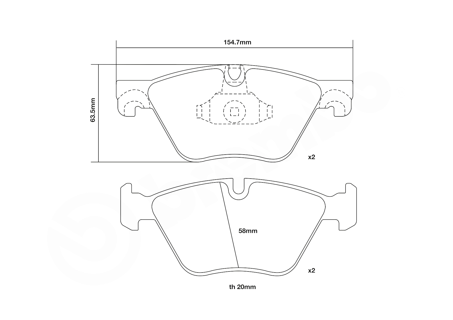 Kit de plaquettes de freins de haute performance BREMBO 07.B314.97