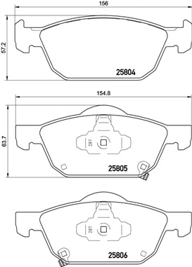 Kit de plaquettes de frein, frein à disque BREMBO P 28 076