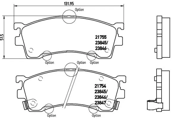 Kit de plaquettes de frein, frein à disque BREMBO P 49 023