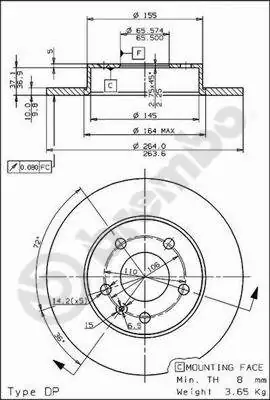 Disque de frein BREMBO 08.7627.75
