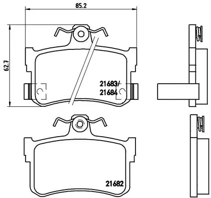 Kit de plaquettes de frein, frein à disque BREMBO P 28 027