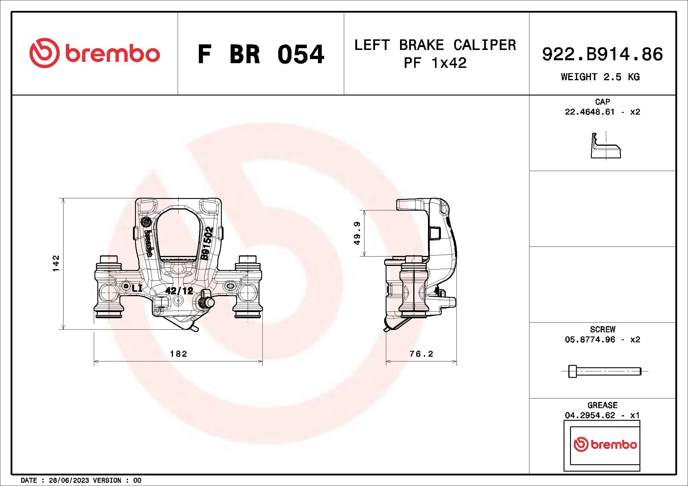 Étrier de frein BREMBO F BR 054
