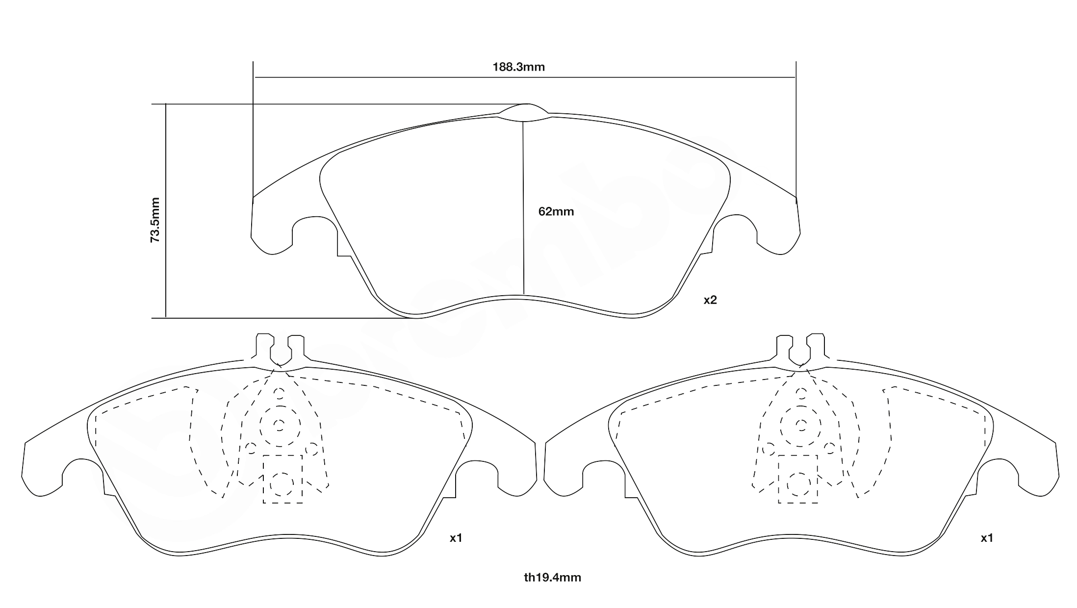 Kit de plaquettes de freins de haute performance BREMBO 07.D435.08