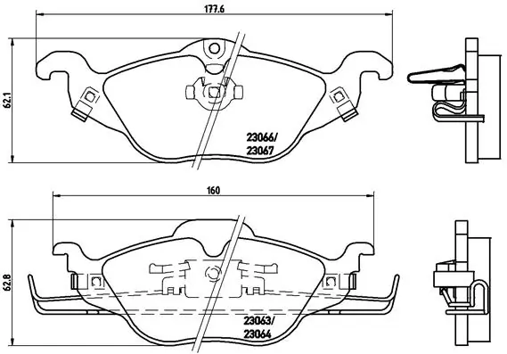 Kit de plaquettes de frein, frein à disque BREMBO P 59 030