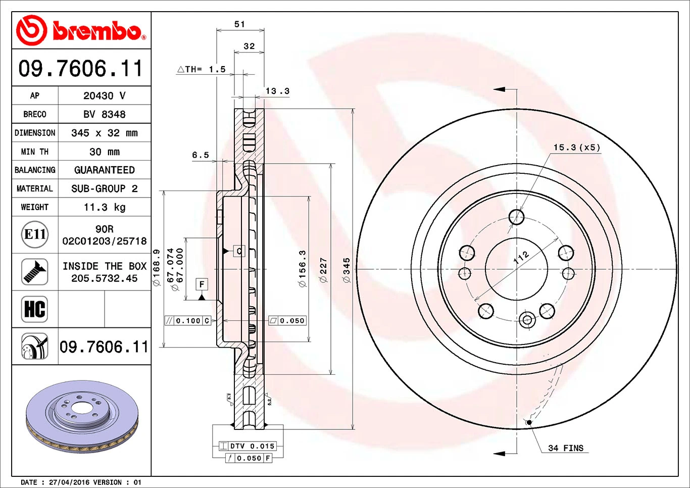 BREMBO 09.7606.11