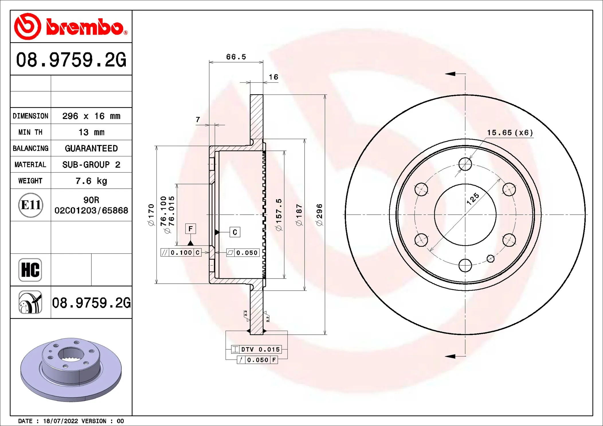 Kit de freins, frein à disques BREMBO KT 10 023