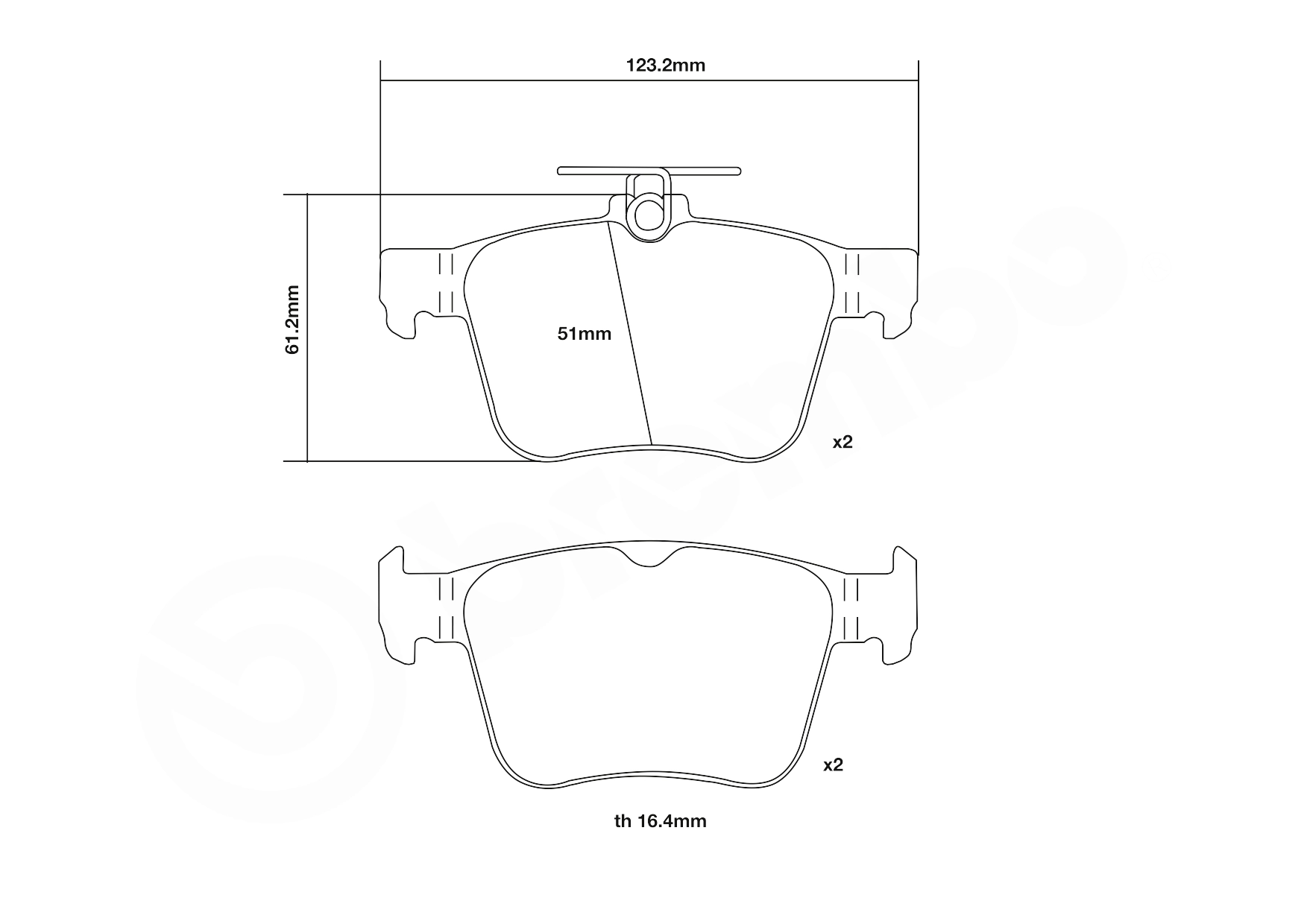 Kit de plaquettes de freins de haute performance BREMBO 07.B315.41
