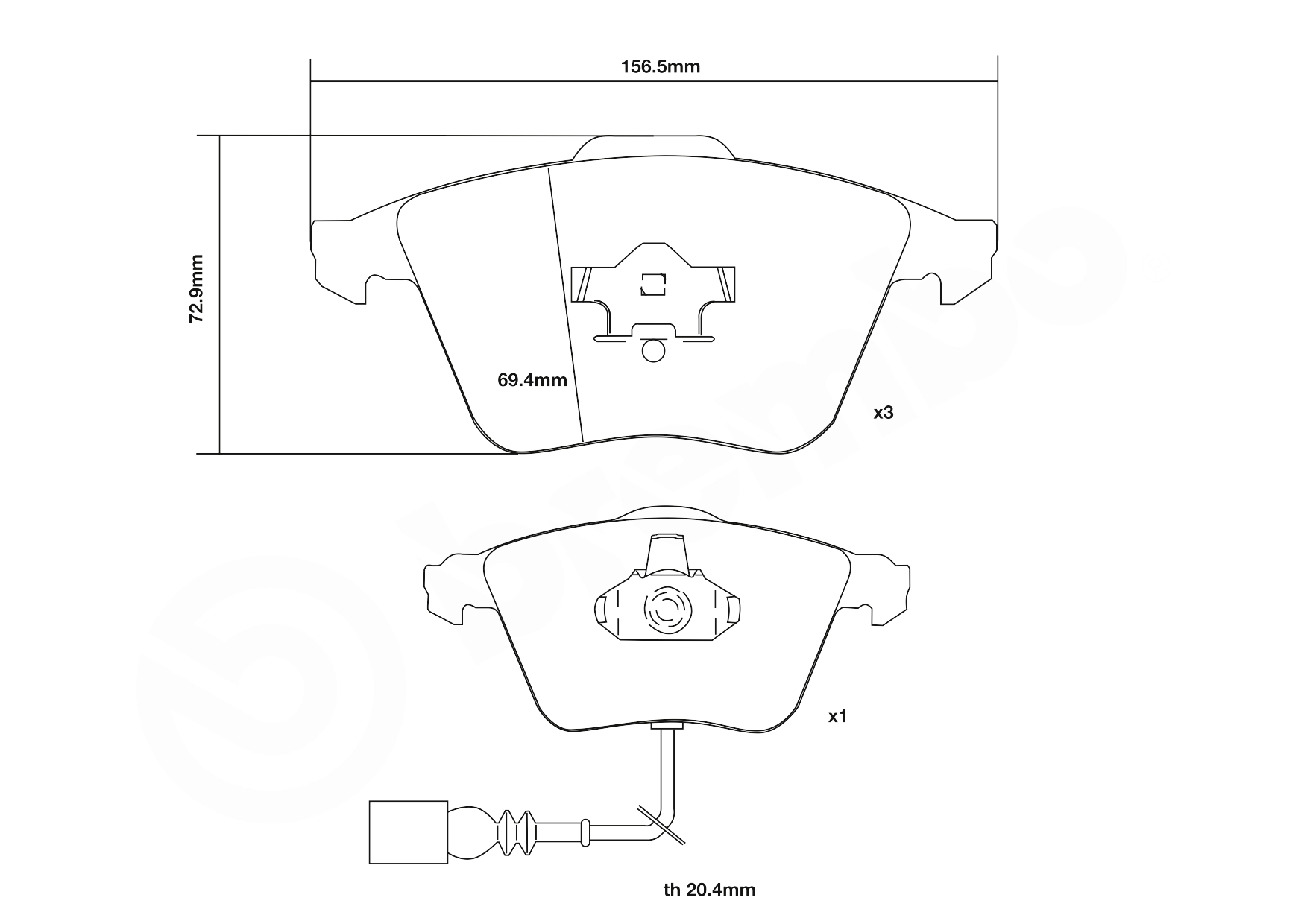 Kit de plaquettes de freins de haute performance BREMBO 07.B314.55
