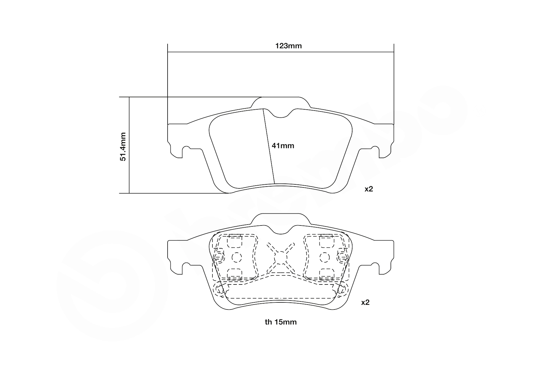 Kit de plaquettes de freins de haute performance BREMBO 07.B315.44
