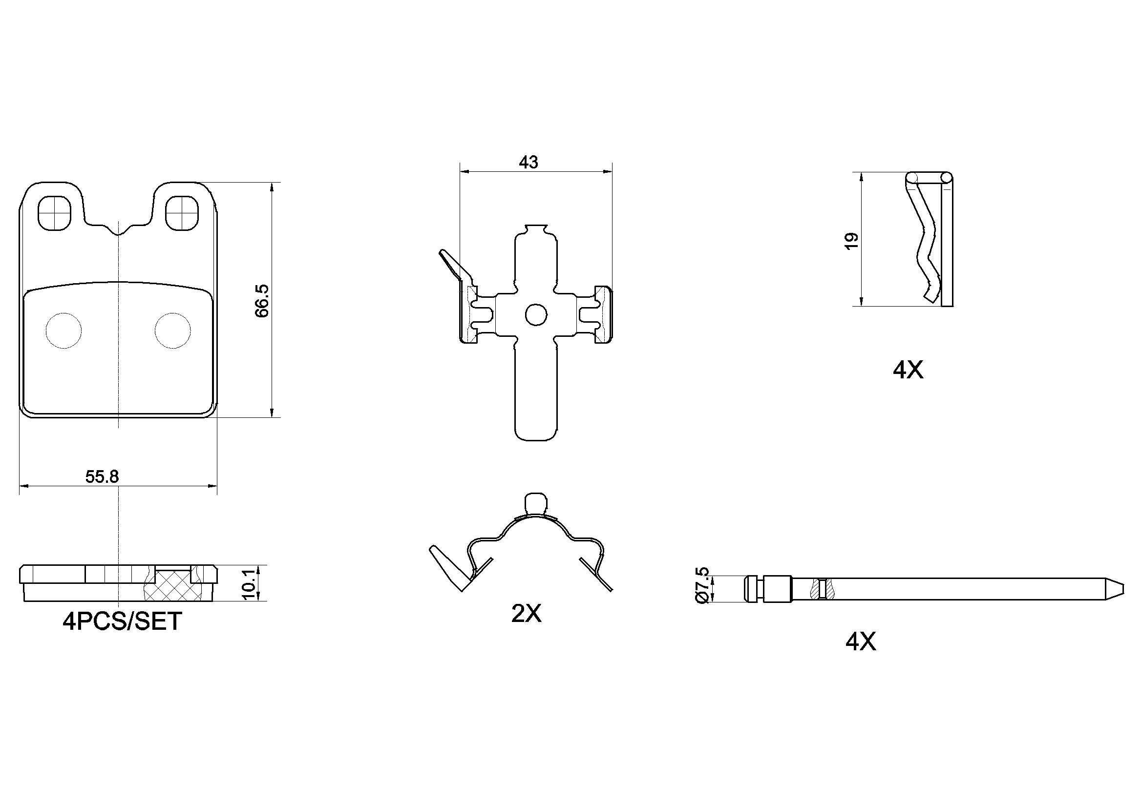 Kit de plaquettes de frein, frein à disque BREMBO P 23 201