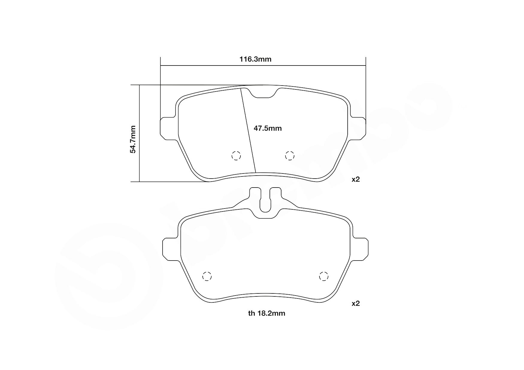 Kit de plaquettes de freins de haute performance BREMBO 07.B315.64