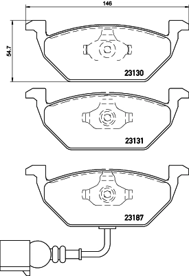 BREMBO P 85 072 — Колодка гальм. диск. AUDI A3, SEAT, SKODA, VW передн. (вир-во BREMBO)