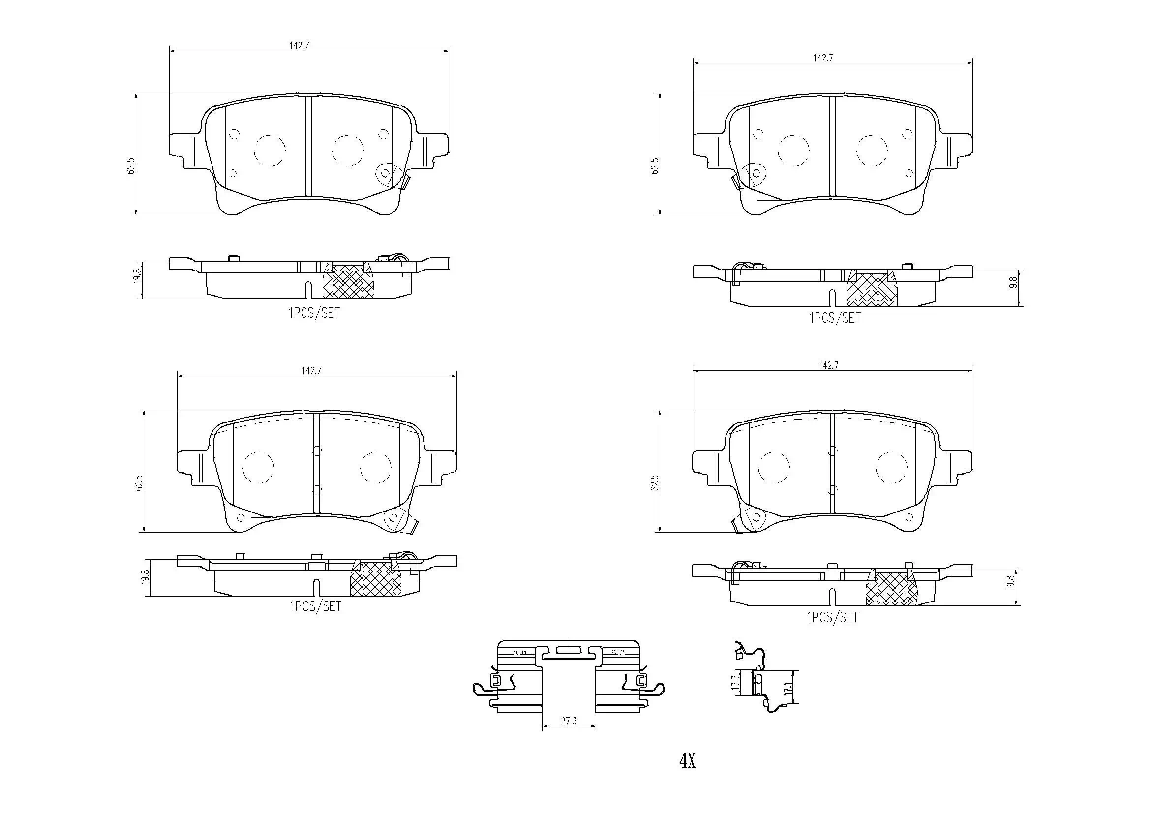 Kit de plaquettes de frein, frein à disque BREMBO P 37 029