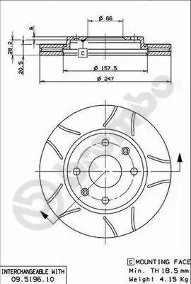 Disque de frein BREMBO 09.5196.75