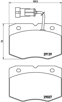 Kit de plaquettes de frein, frein à disque BREMBO P A6 019