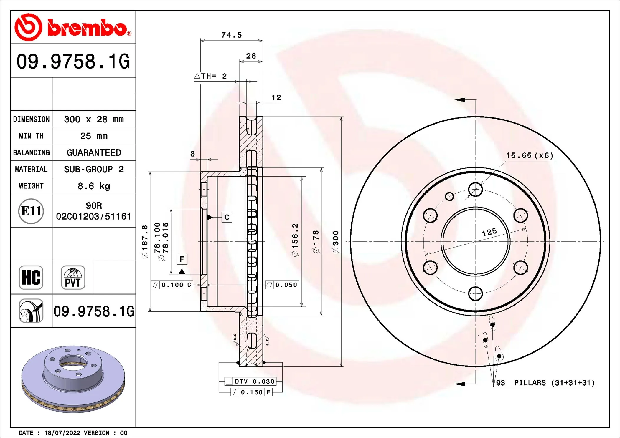 Kit de freins, frein à disques BREMBO KT 10 021
