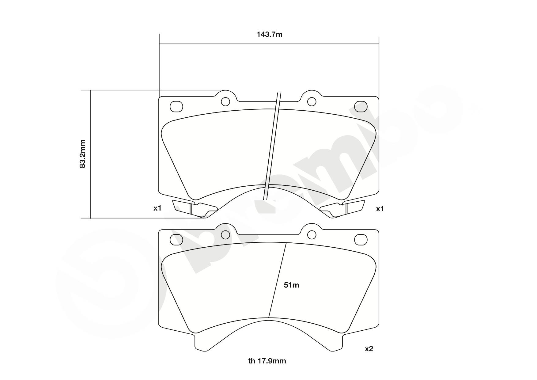 Kit de plaquettes de freins de haute performance BREMBO 07.B314.25