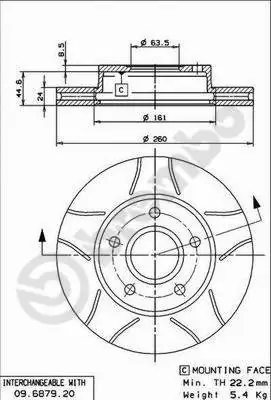 Disque de frein BREMBO 09.6879.76