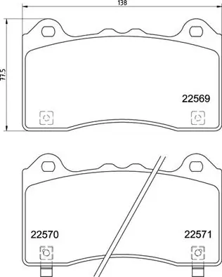 Kit de plaquettes de frein, frein à disque BREMBO P 24 202