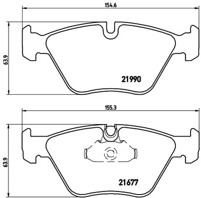BREMBO P 06 065 — Колодка гальм. диск. BMW 3 (E46), 5 (E39) передн. (вир-во BREMBO)