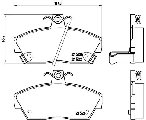 Kit de plaquettes de frein, frein à disque BREMBO P 28 019