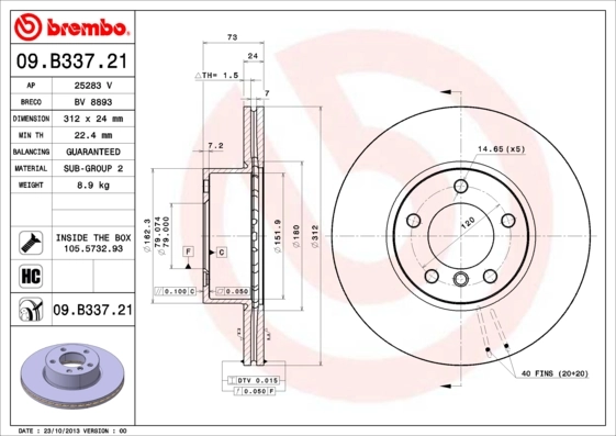 BREMBO 09.B337.21