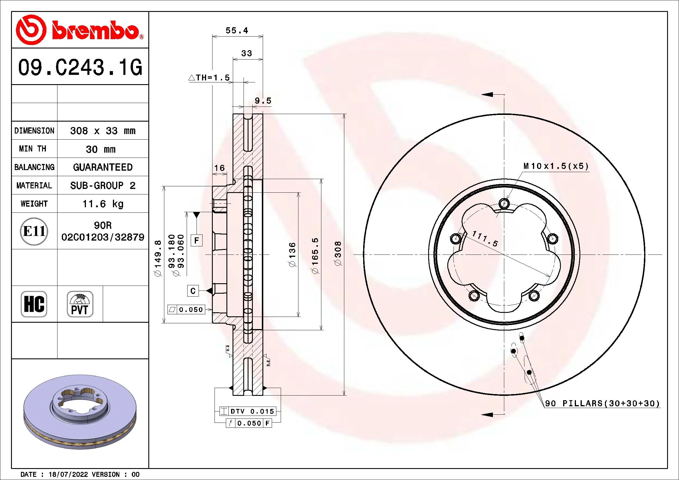 Kit de freins, frein à disques BREMBO KT 10 059