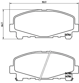 BREMBO P 28 043 — Колодка гальм. диск. HONDA ACCORD передн. (вир-во BREMBO)