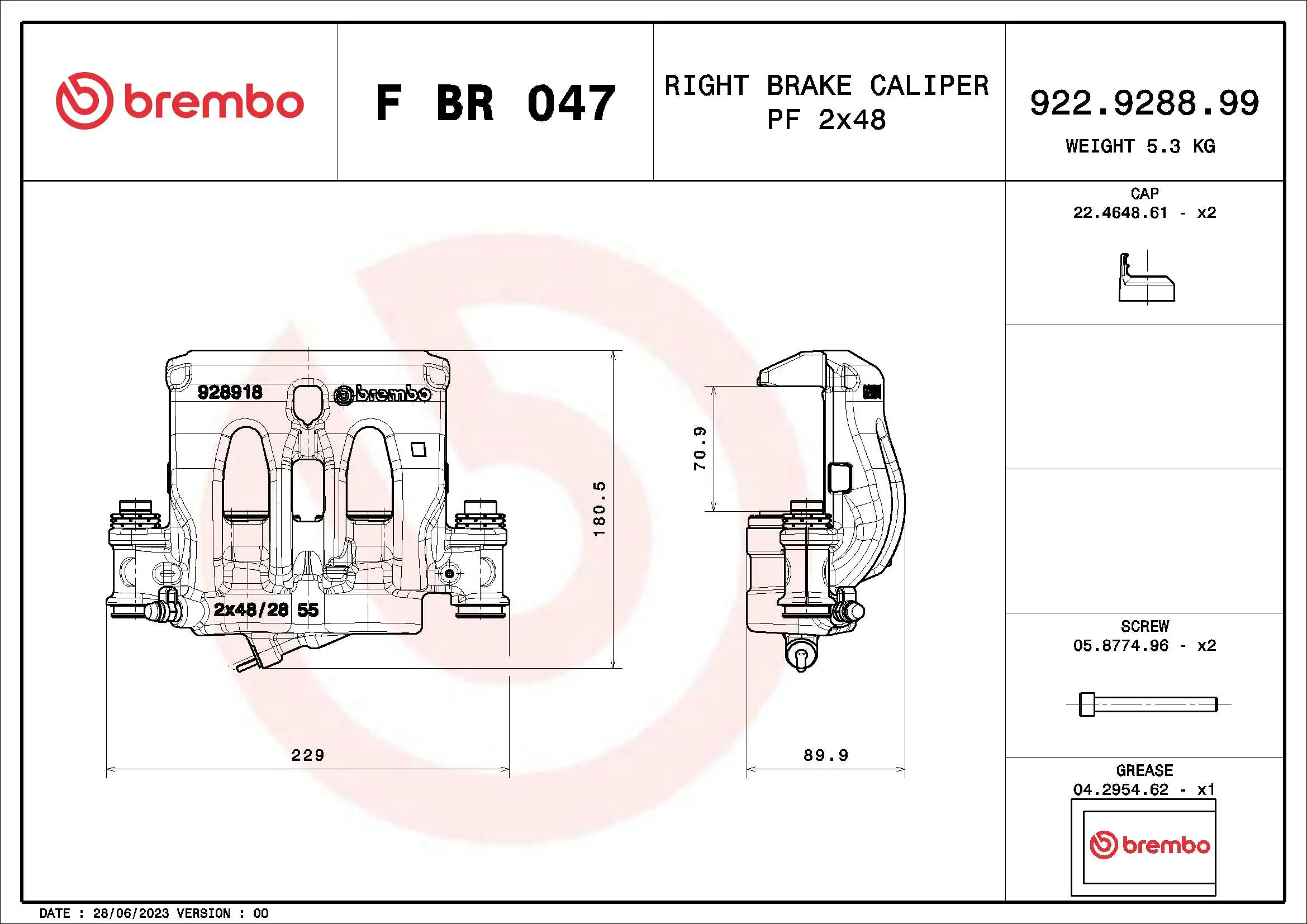 Étrier de frein BREMBO F BR 047