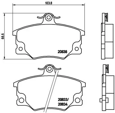 Kit de plaquettes de frein, frein à disque BREMBO P 23 017