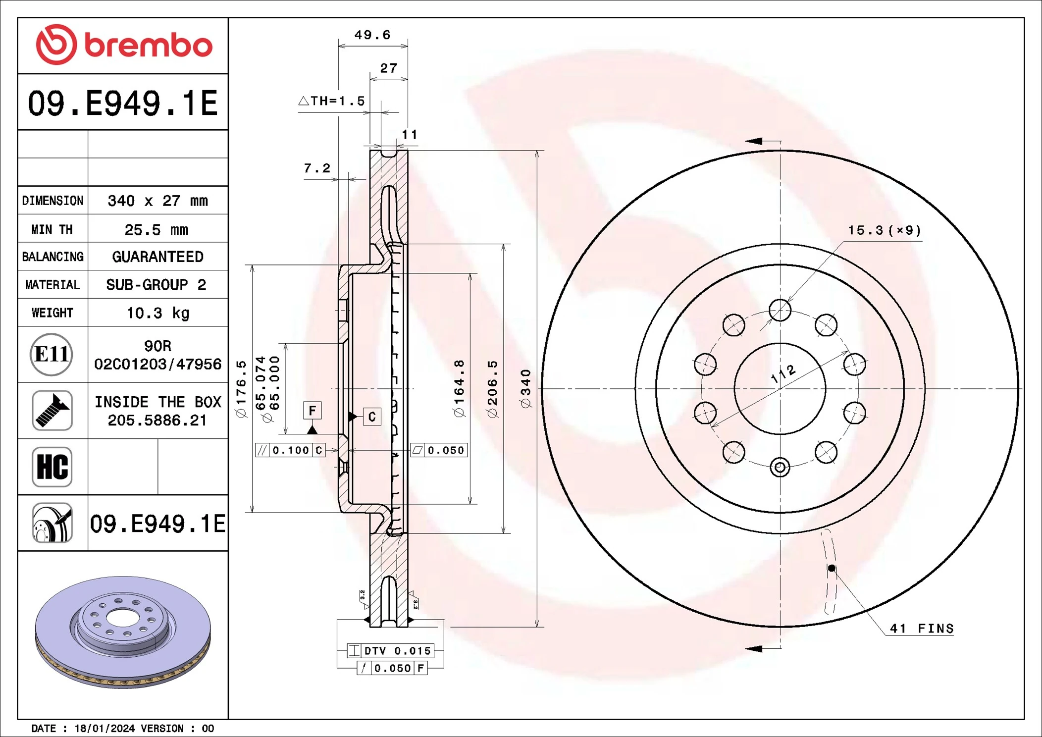 Kit de freins, frein à disques BREMBO KT 08 043