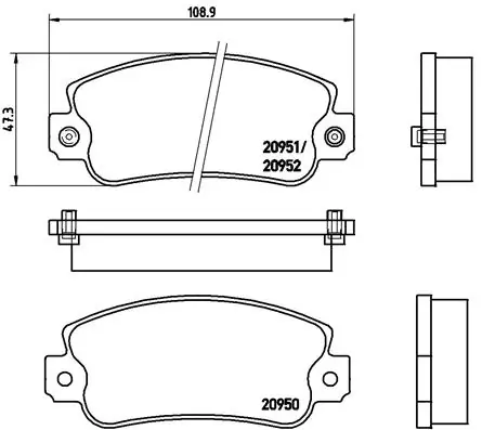 Kit de plaquettes de frein, frein à disque BREMBO P 23 013