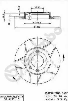 Disque de frein BREMBO 08.4177.75