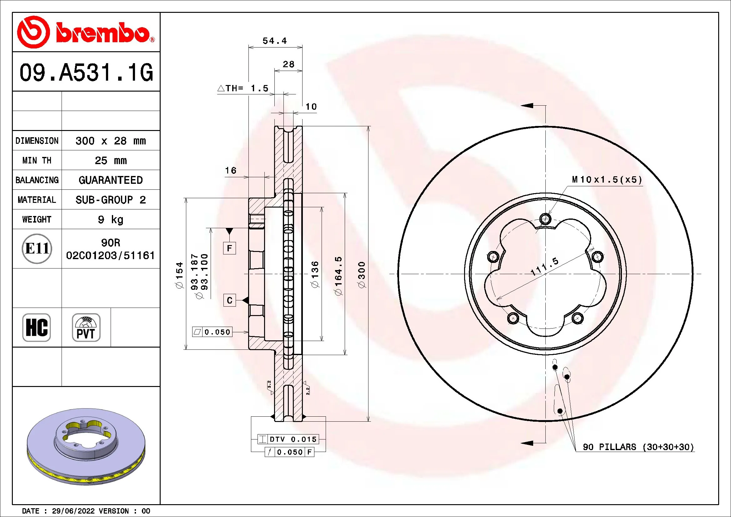 Kit de freins, frein à disques BREMBO KT 10 015